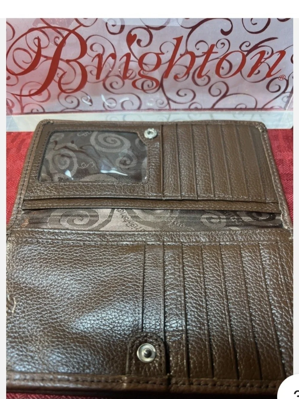Brighton Organizer Women's Pebbled Leather Wallet with Silver Accent